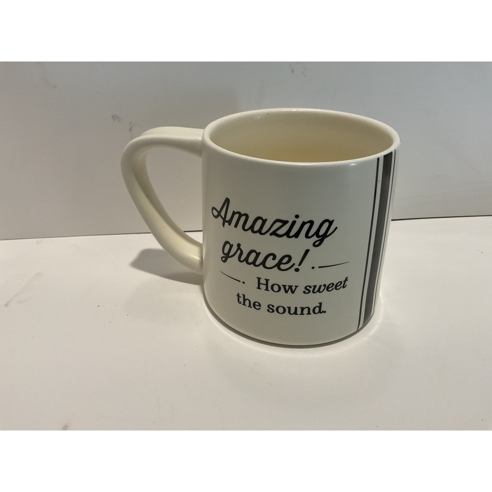 DaySpring Amazing‎ Grace Titus 3:15 Ceramic Coffee Mug 14 oz Cream Black J3871
